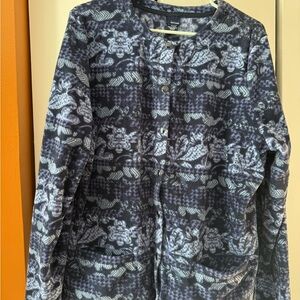 Basic Editions Blue and Gray Patterned Jacket